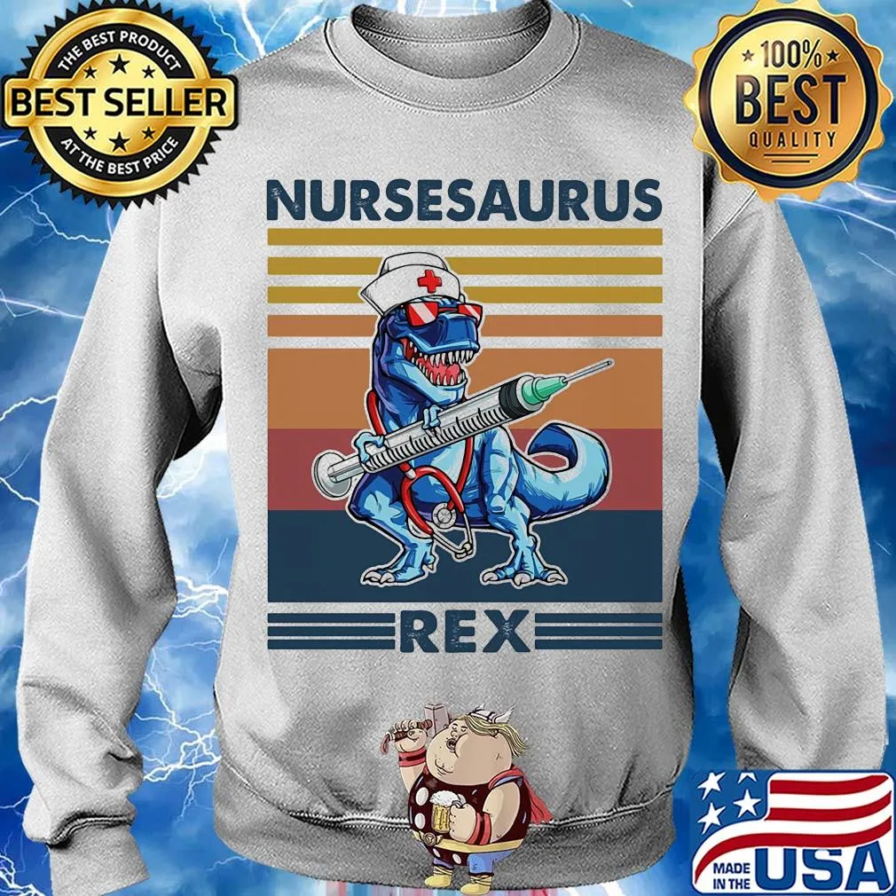 Dinosaur nurse nursesaurus rex vintage s Sweater