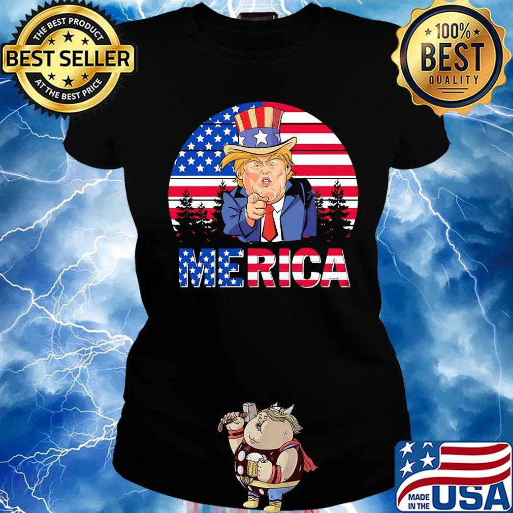 Dolnald Trump American flag veteran Independence Day vintage s Ladies tee