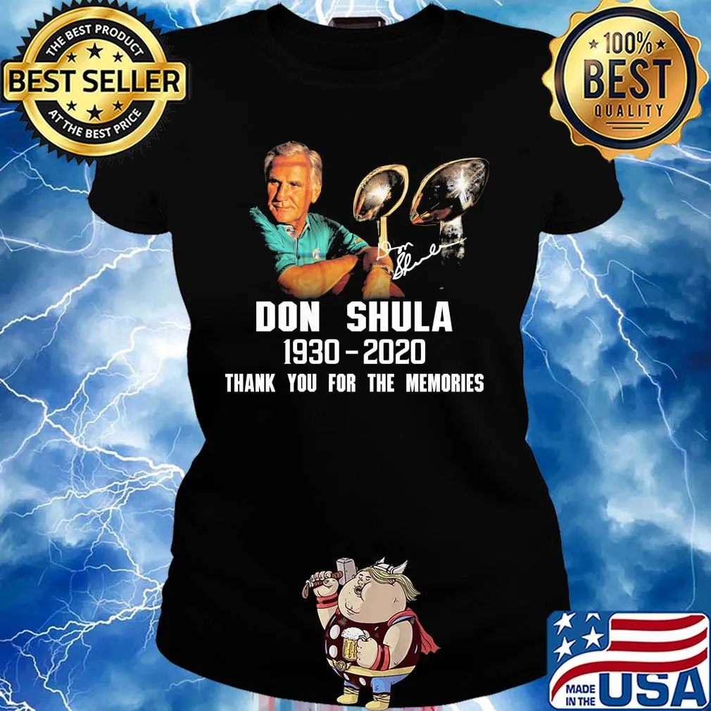 Don shula 1930 2020 thank you for the memories signature s Ladies tee
