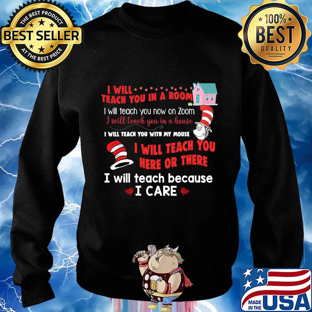 Dr. Seuss I will teach you in a room I will teach you here or there s Sweater