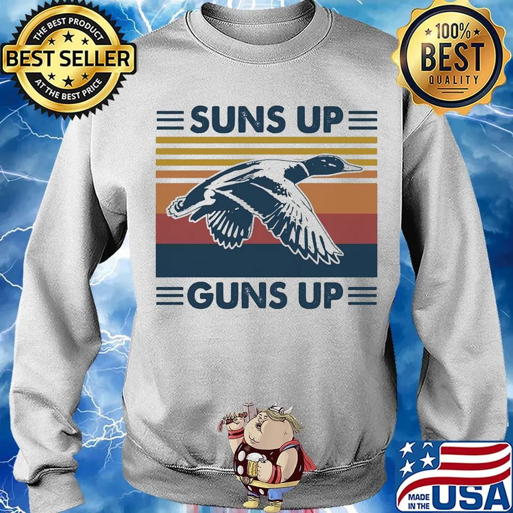 Duck suns up guns up vintage s Sweater