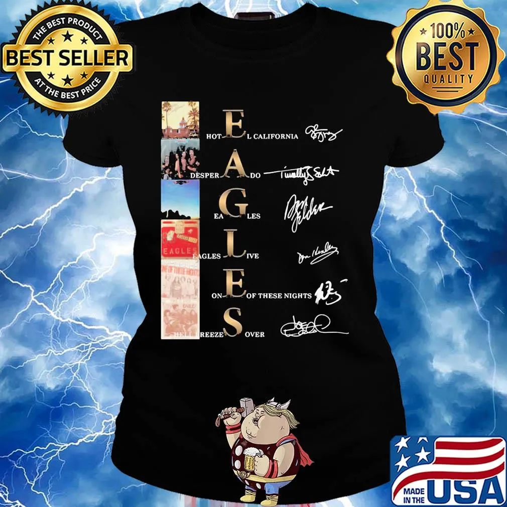 Eagles band players signatures s Ladies tee