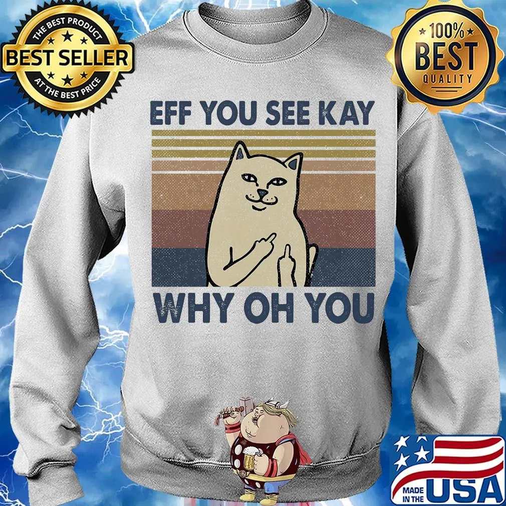 Eff you see kay why oh you Cat vintage s Sweater