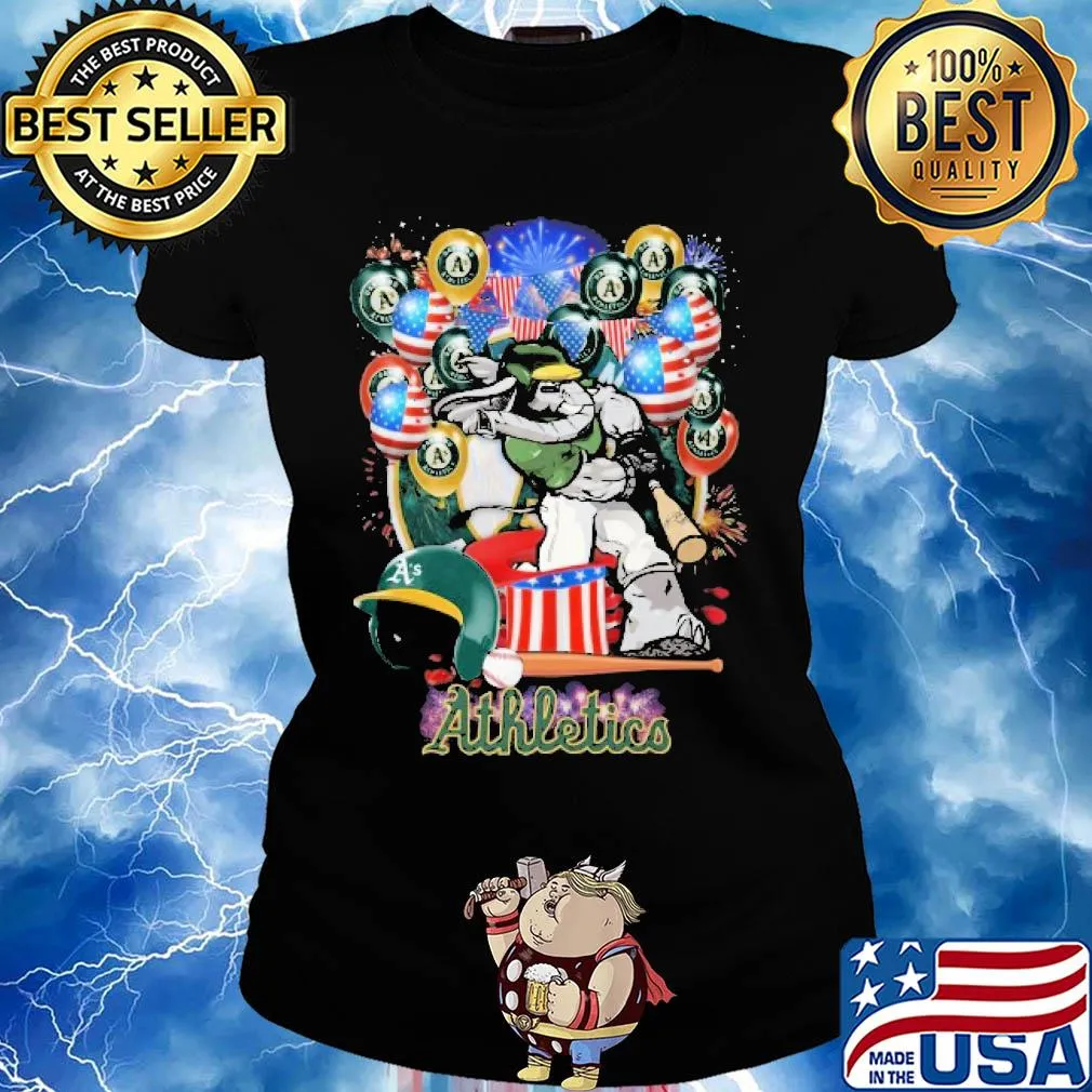 Elephant oakland athletics happy independence day mask soap firework balloon american flag s Ladies tee
