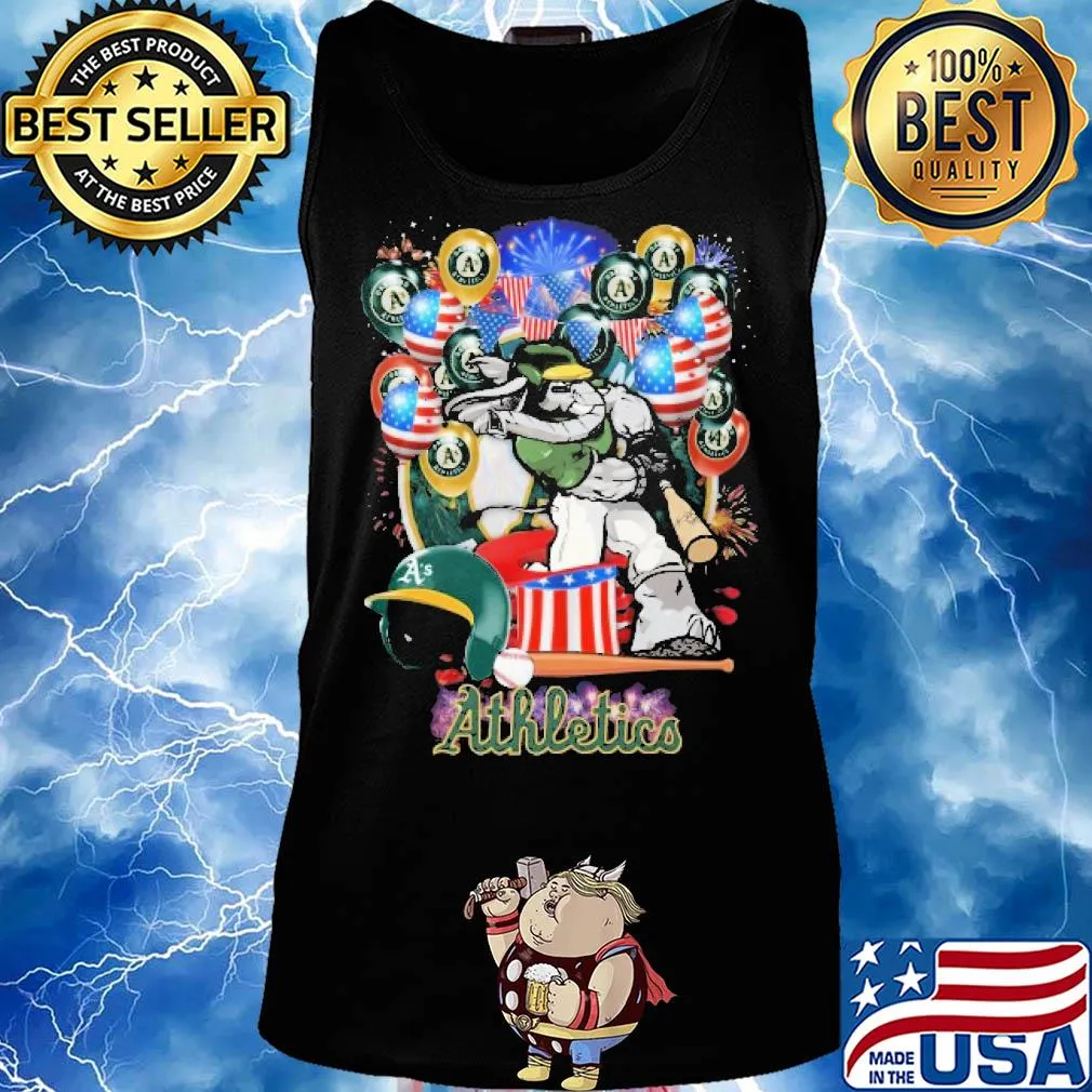 Elephant oakland athletics happy independence day mask soap firework balloon american flag s Tank top