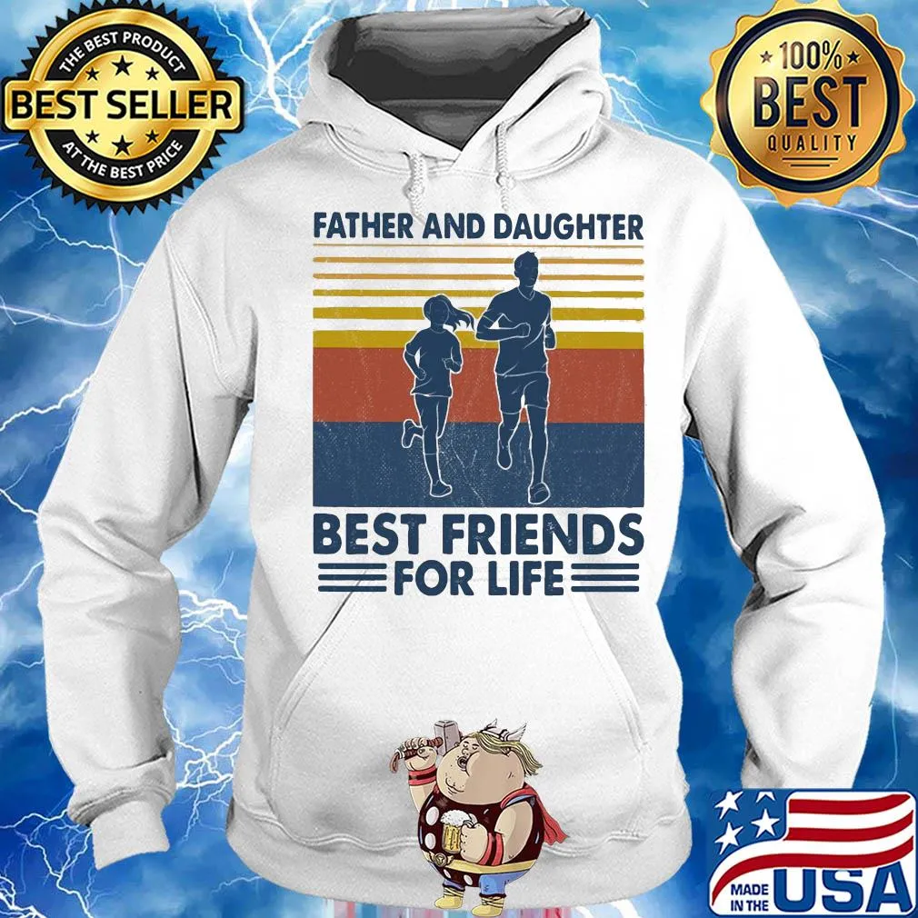 Father and daughter best friends for life running vintage s Hoodie