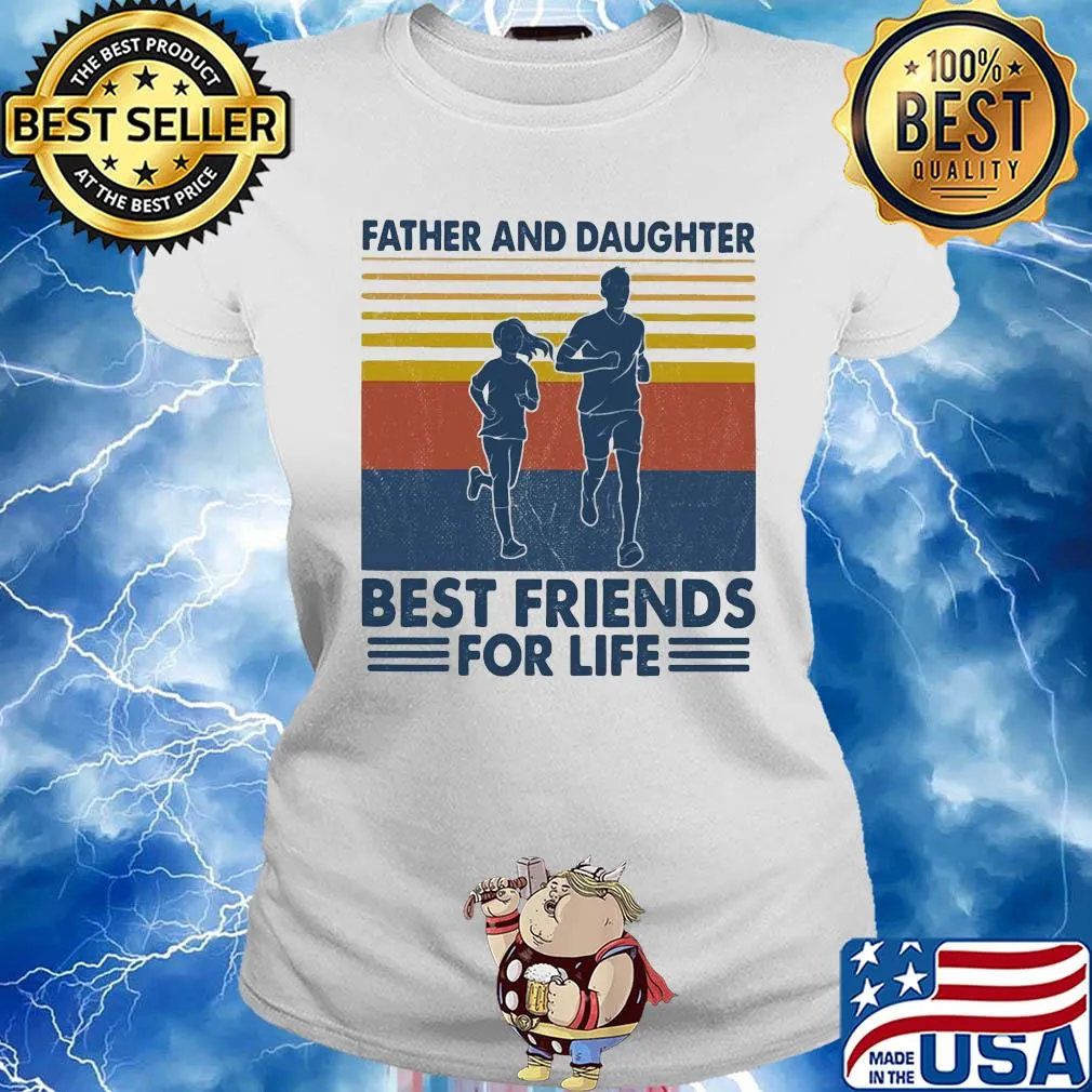 Father and daughter best friends for life running vintage s Ladies tee