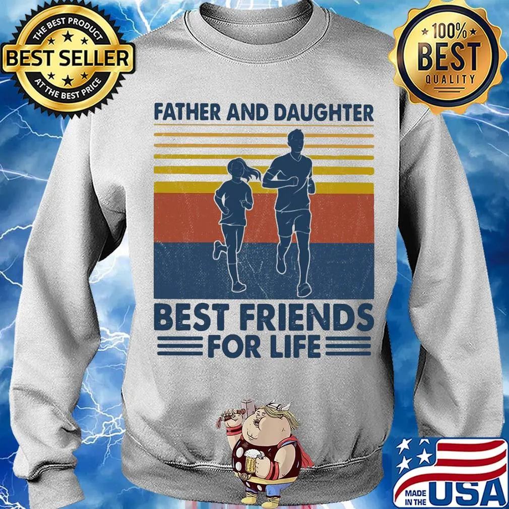 Father and daughter best friends for life running vintage s Sweater