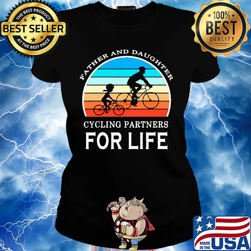 Father and daughter cycling partners for life vintage 2020 s Ladies tee