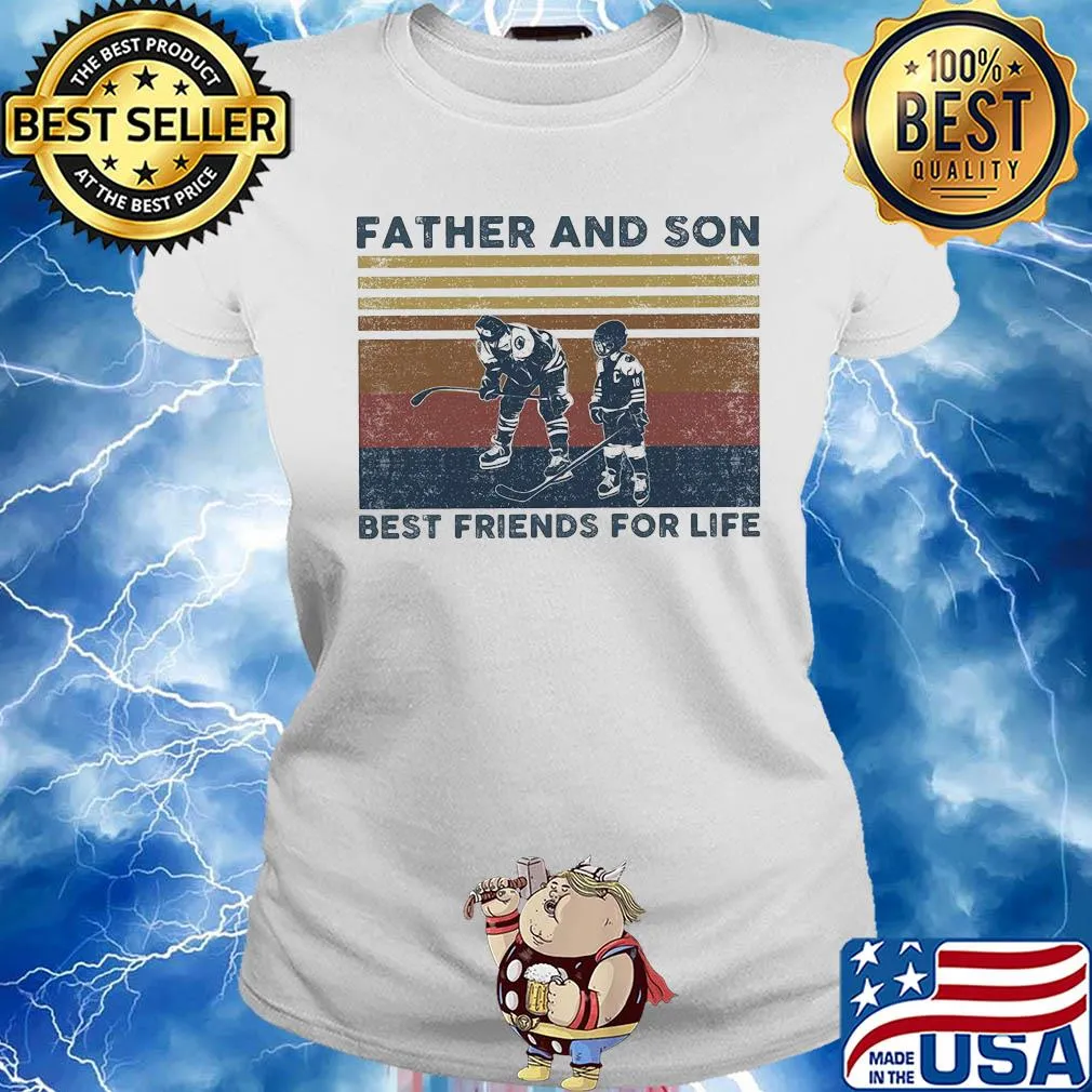 Father and son best friends for life Hockey vintage s Ladies tee