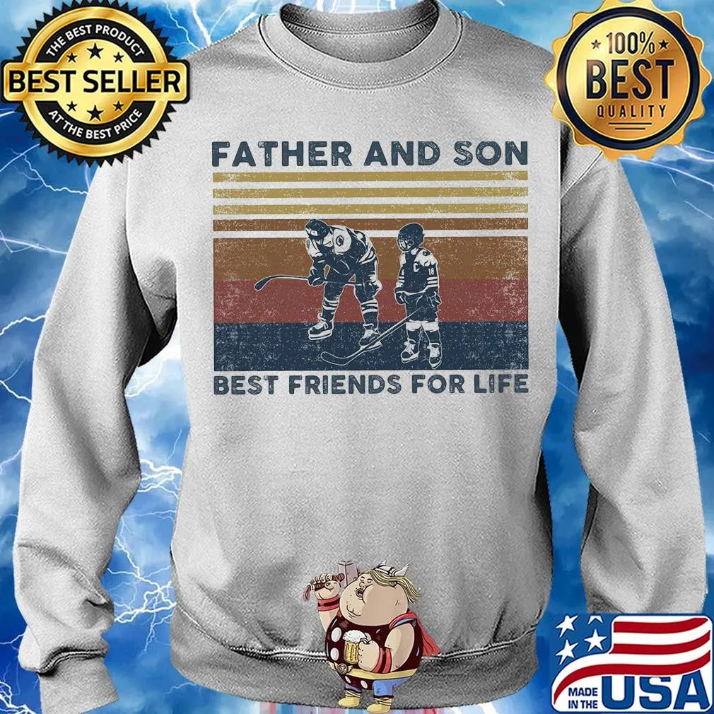 Father and son best friends for life Hockey vintage s Sweater