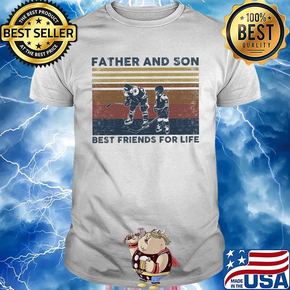 Father and son best friends for life Hockey vintage shirt
