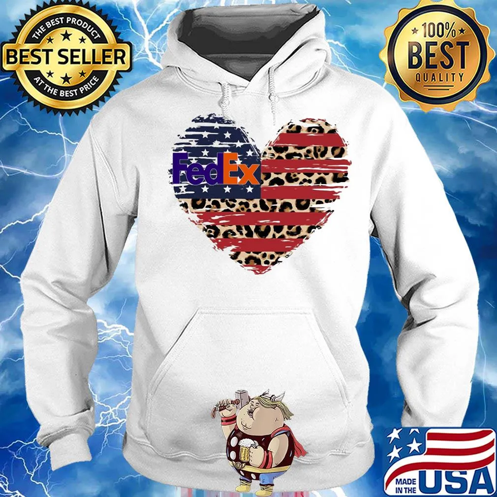 FedEx heart American flag veteran Independence Day s Hoodie