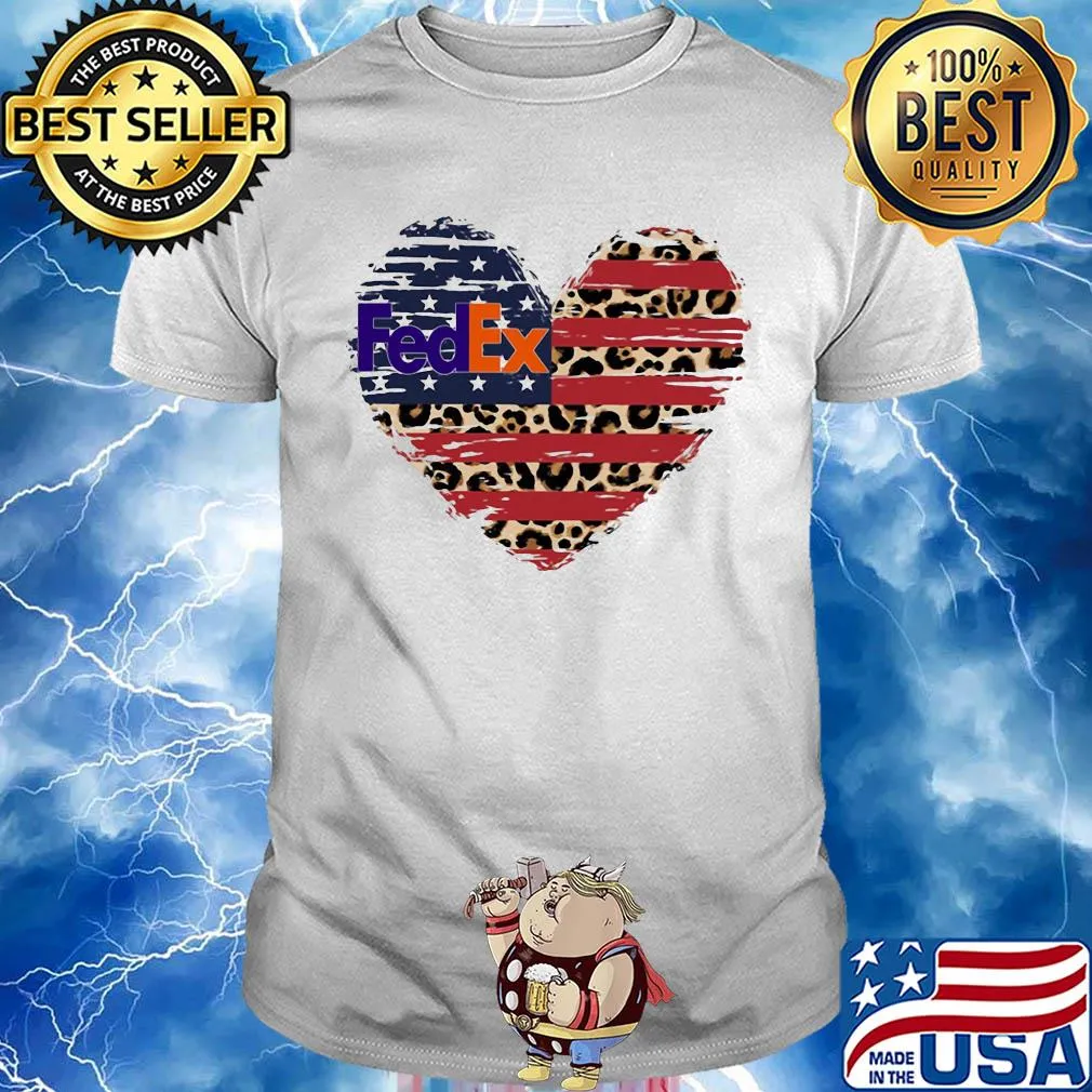FedEx heart American flag veteran Independence Day shirt