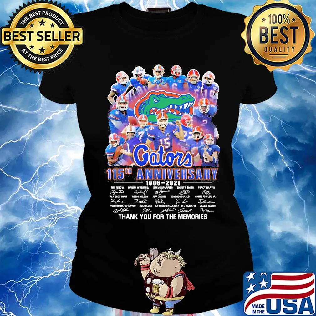 Florida gators 115th anniversary 1906 2021 thank you for the memories signatures s Ladies tee