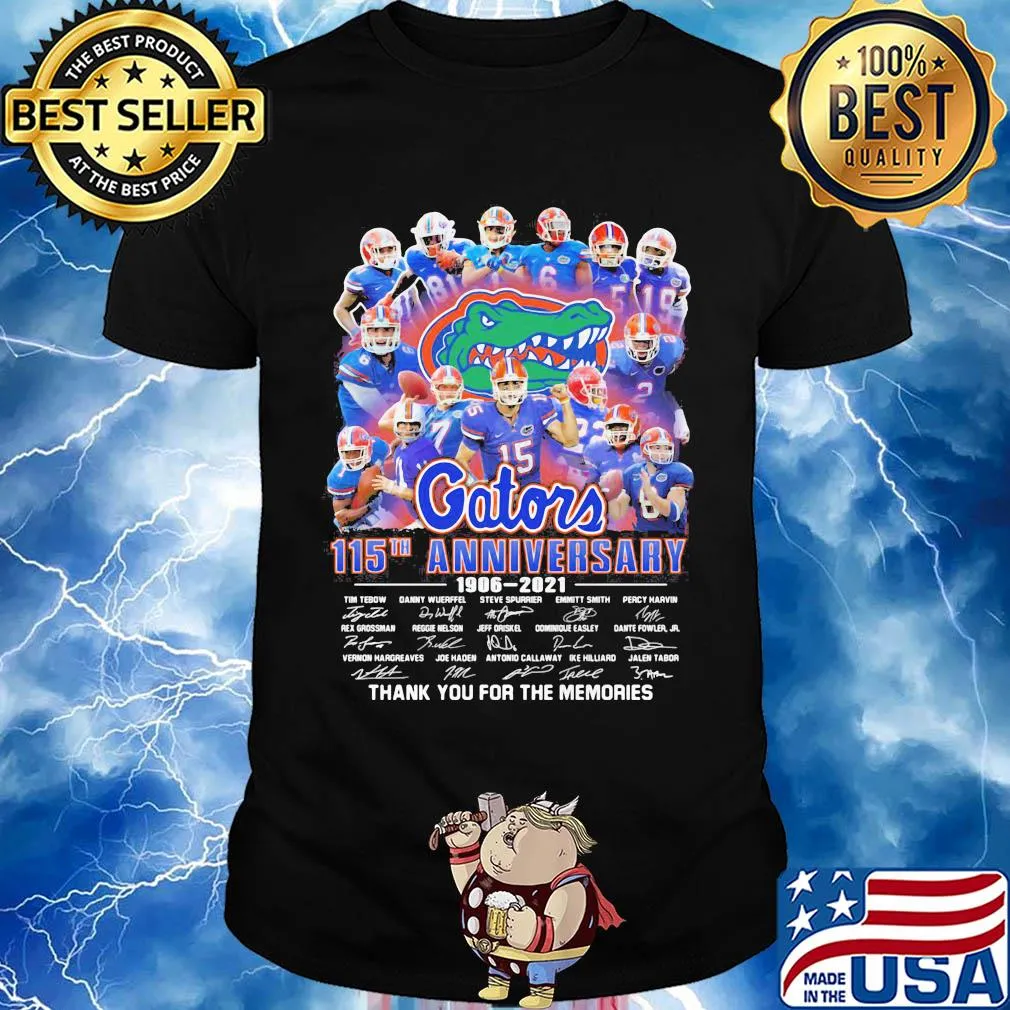 Florida gators 115th anniversary 1906 2021 thank you for the memories signatures shirt