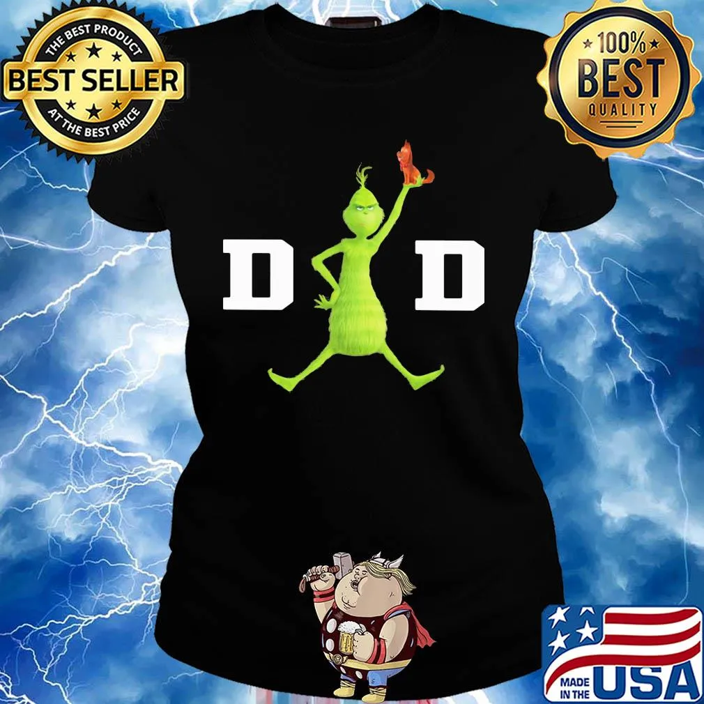 Grinch and his dog dad happy father's day s Ladies tee