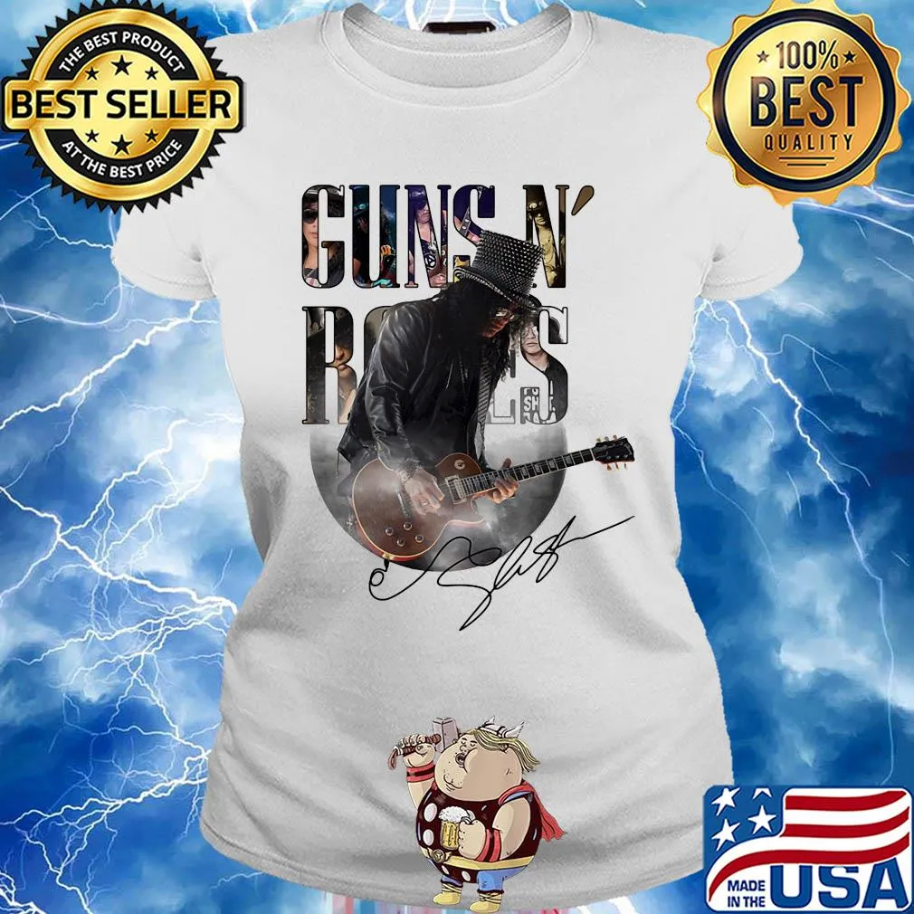 Guns N’ roses playing guitar signature s Ladies tee
