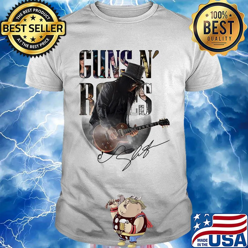 Guns N’ roses playing guitar signature shirt