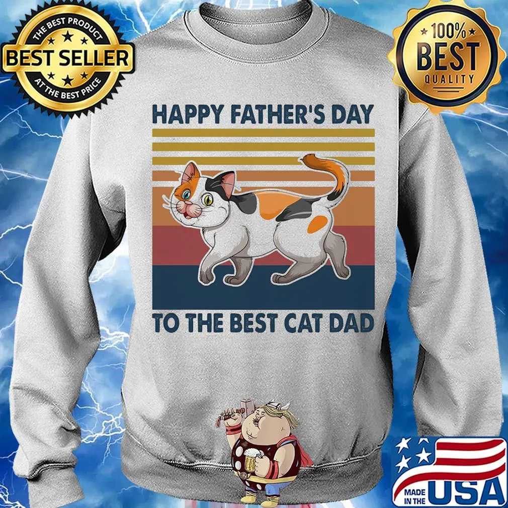 Happy father's day to the best cat dad vintage s Sweater