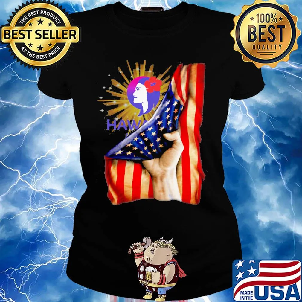 Hawaiian airlines logo american flag independence day s Ladies tee