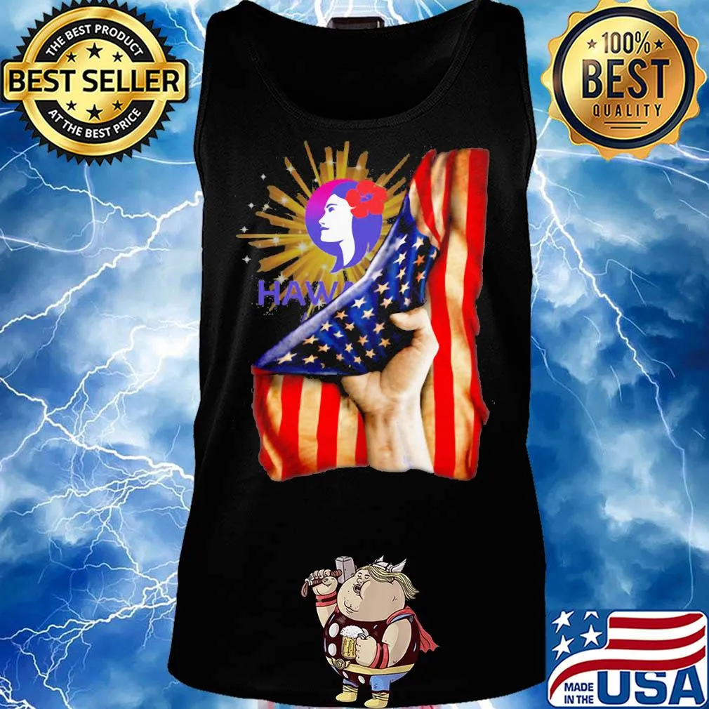 Hawaiian airlines logo american flag independence day s Tank top
