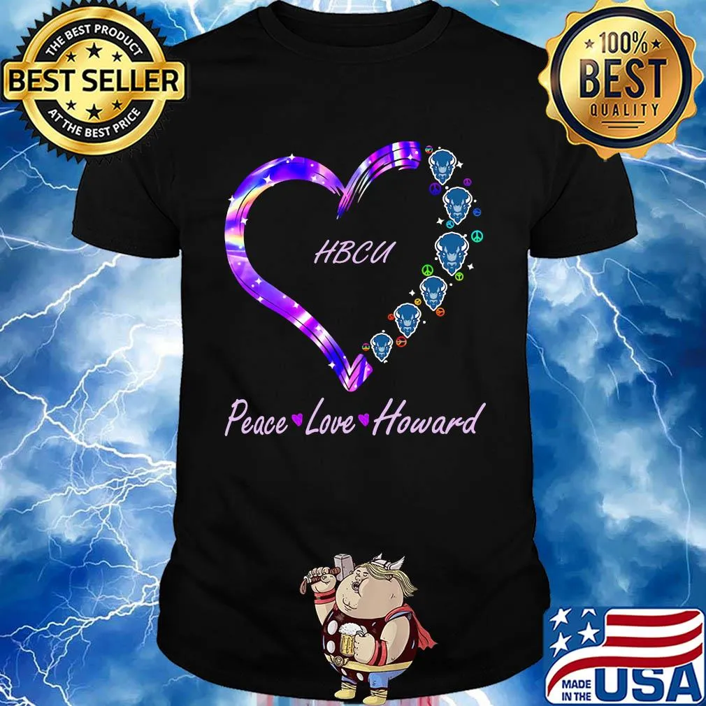 HBCU peace love Howard heart shirt