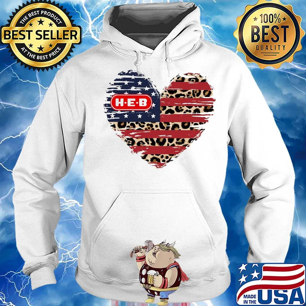 HEB American flag veteran Independence Day heart s Hoodie