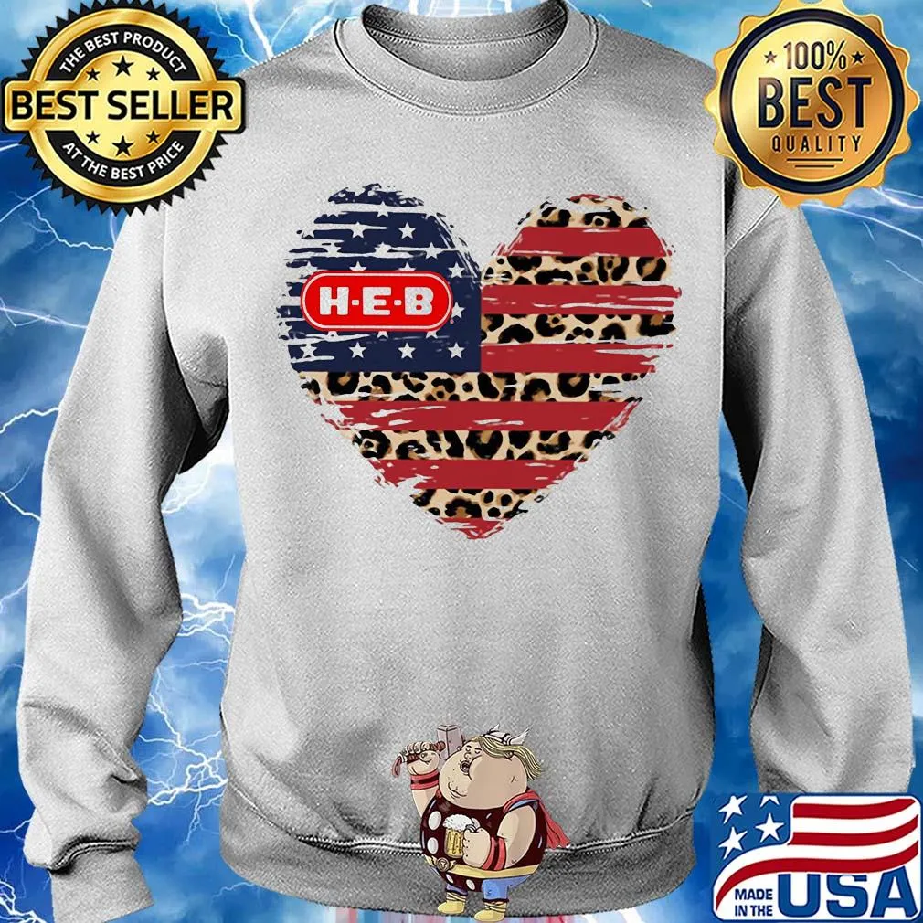 HEB American flag veteran Independence Day heart s Sweater
