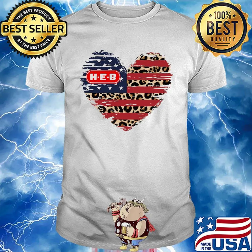HEB American flag veteran Independence Day heart shirt
