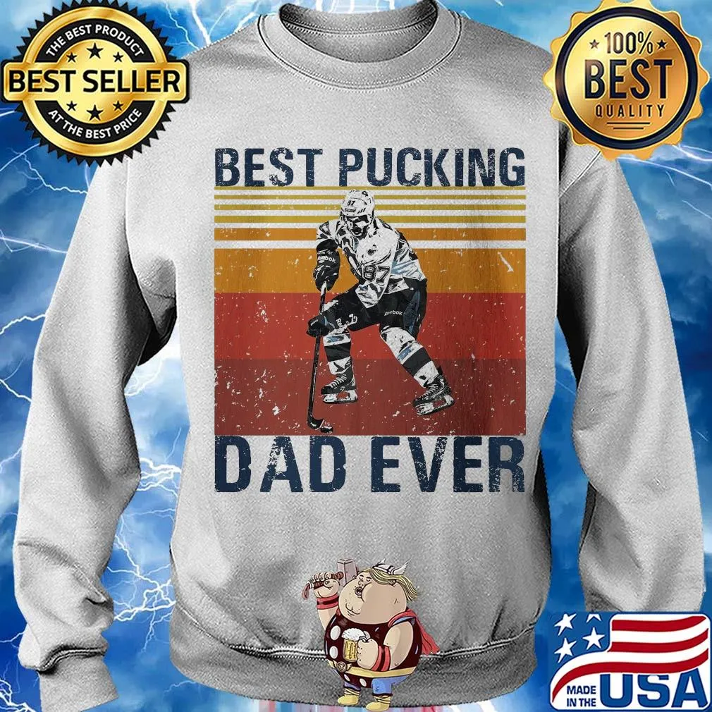 Hockey best pucking dad ever happy father's day vintage s Sweater