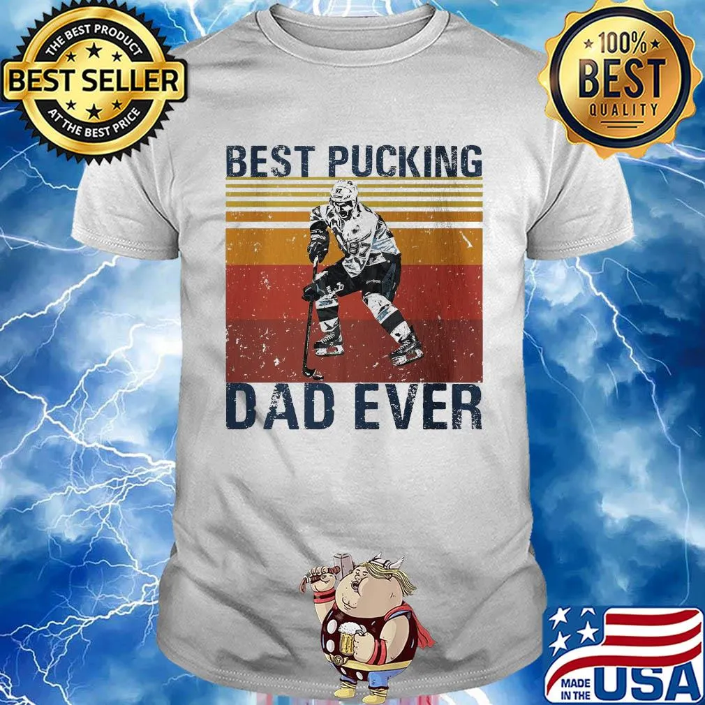 Hockey best pucking dad ever happy father's day vintage shirt