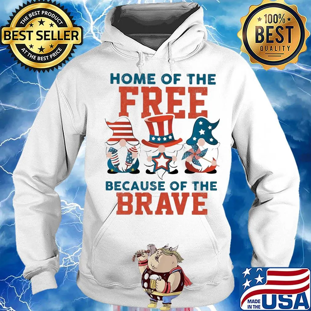 Home of the free because of the brave santa American flag veteran Independence Day s Hoodie