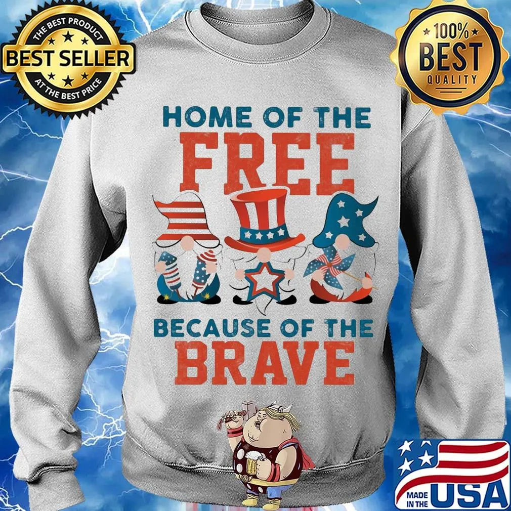 Home of the free because of the brave santa American flag veteran Independence Day s Sweater