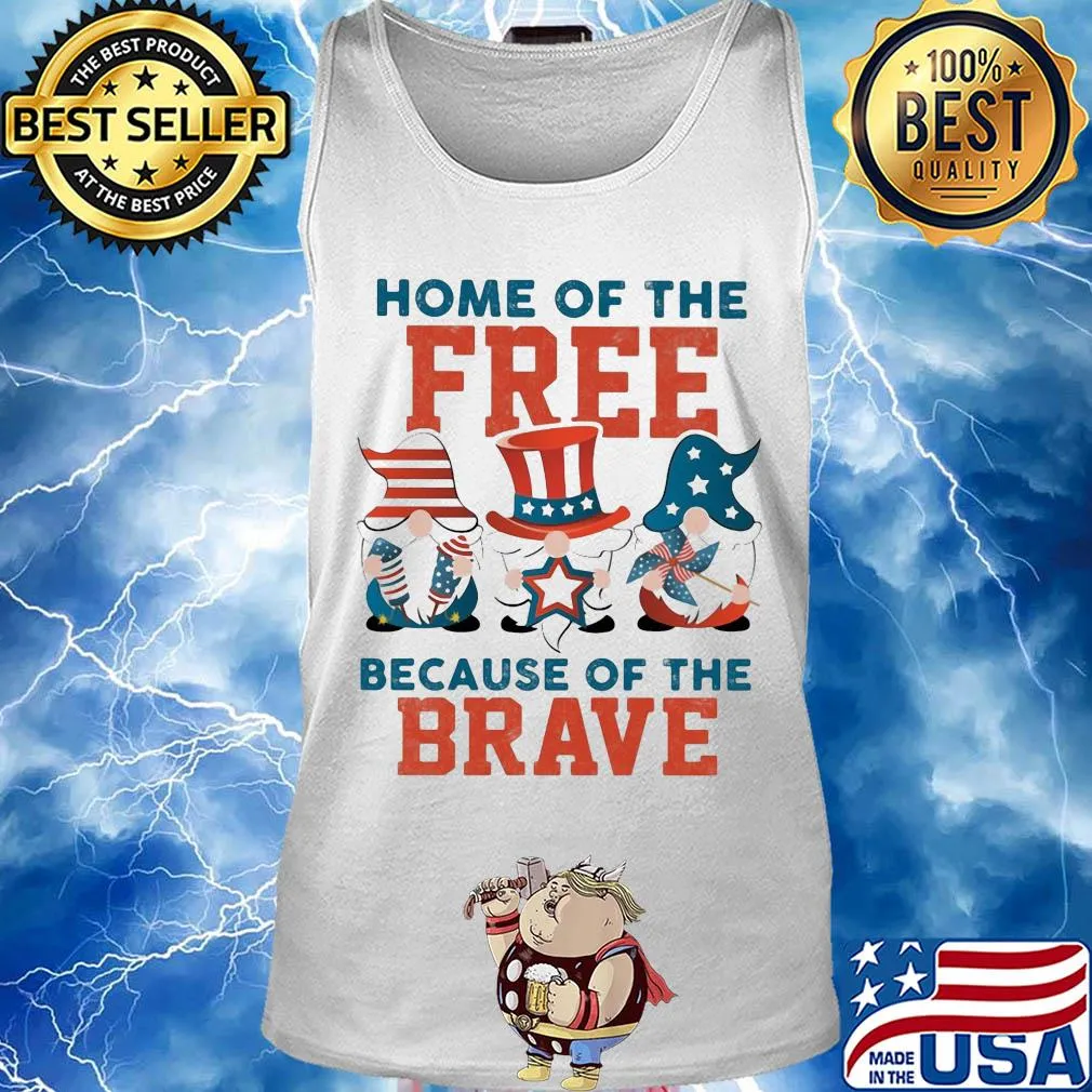 Home of the free because of the brave santa American flag veteran Independence Day s Tank top