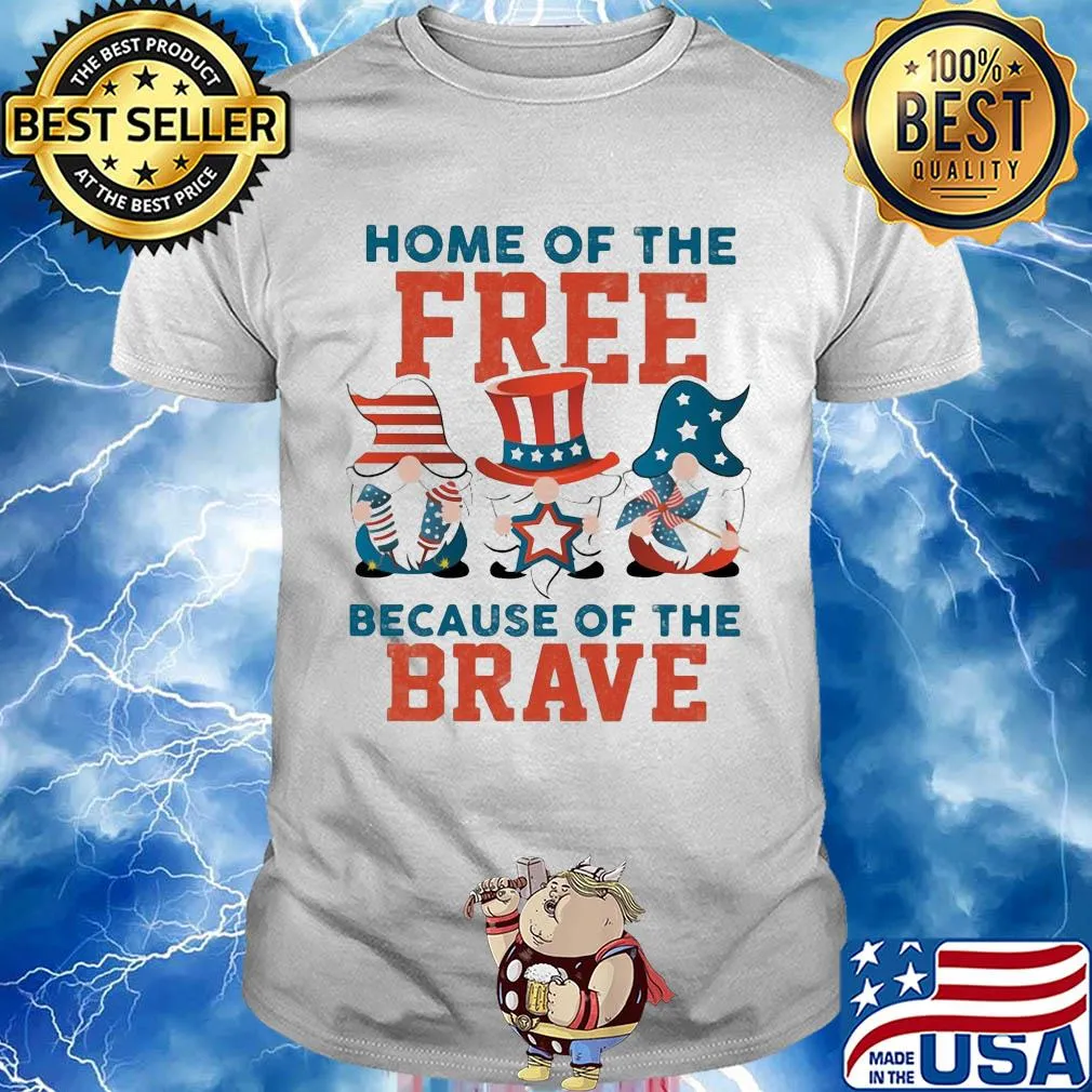 Home of the free because of the brave santa American flag veteran Independence Day shirt