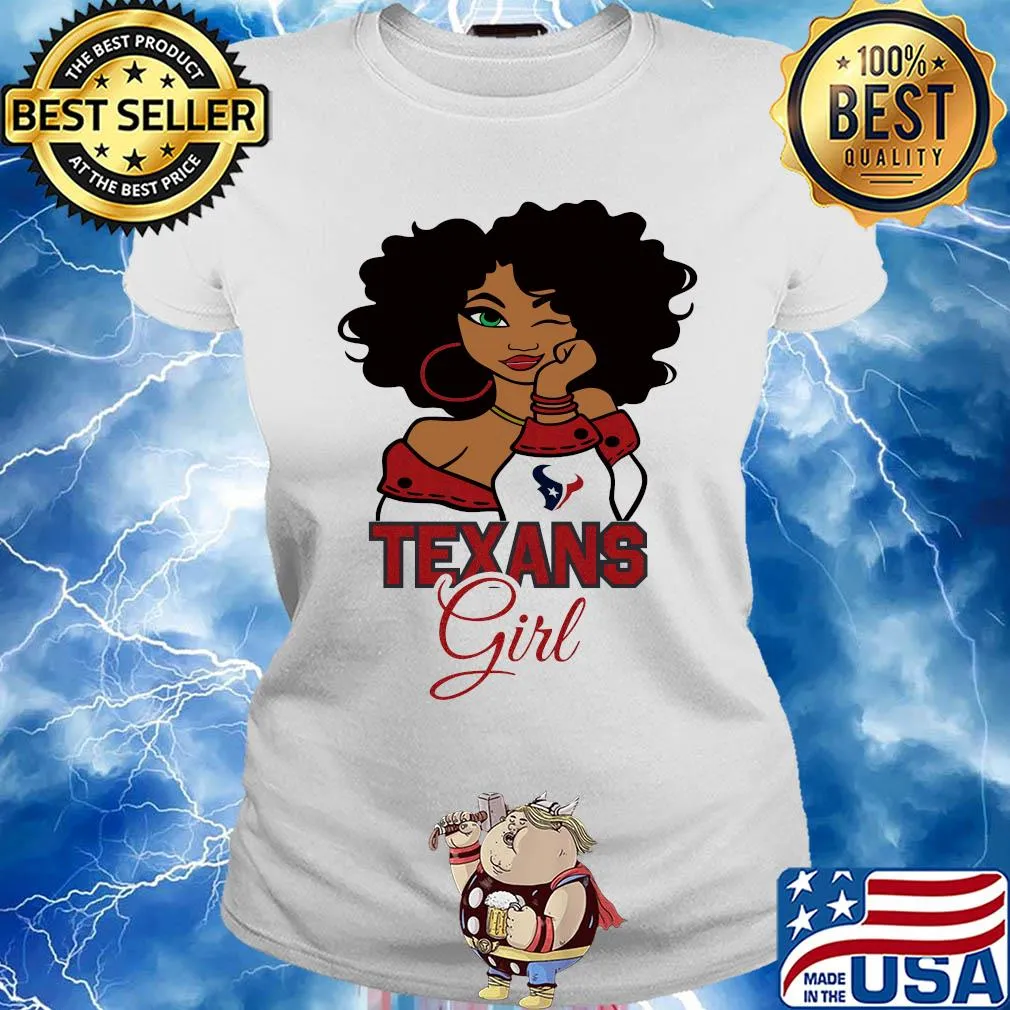 Houston Texans football black girl s Ladies tee