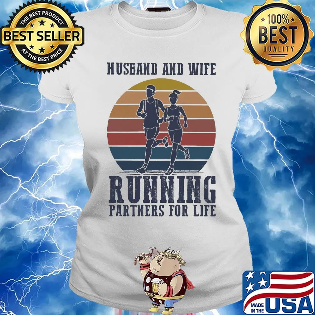 Husband and wife running partners for life s Ladies tee
