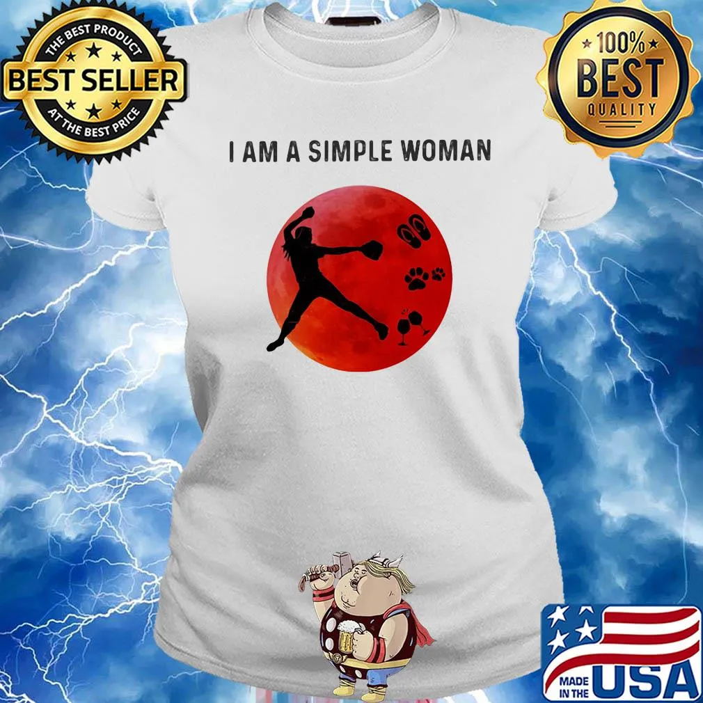 I am a simple woman baseball paw wine s Ladies tee