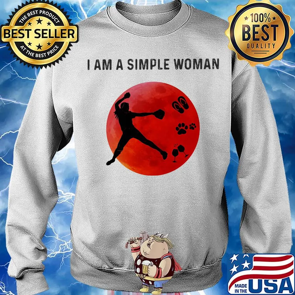 I am a simple woman baseball paw wine s Sweater