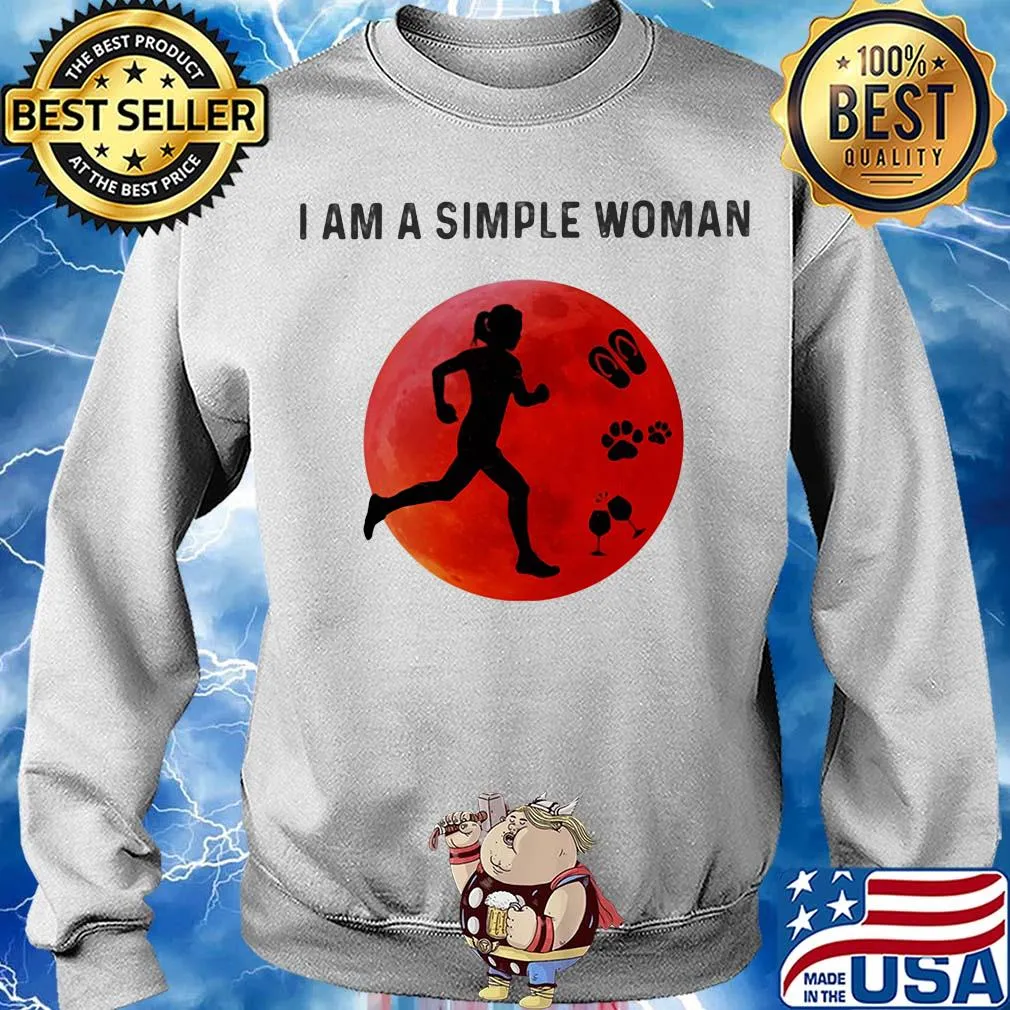 I am a simple woman running paw wine s Sweater