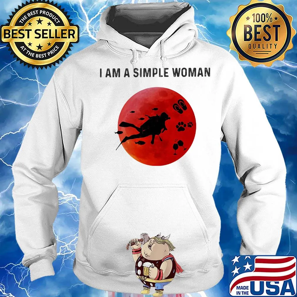 I am a simple woman scuba diving paw wine s Hoodie