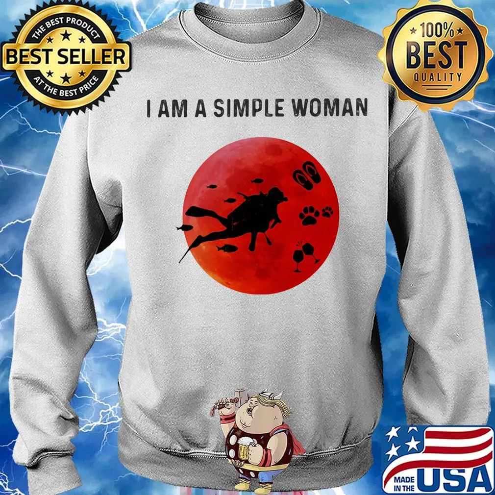 I am a simple woman scuba diving paw wine s Sweater