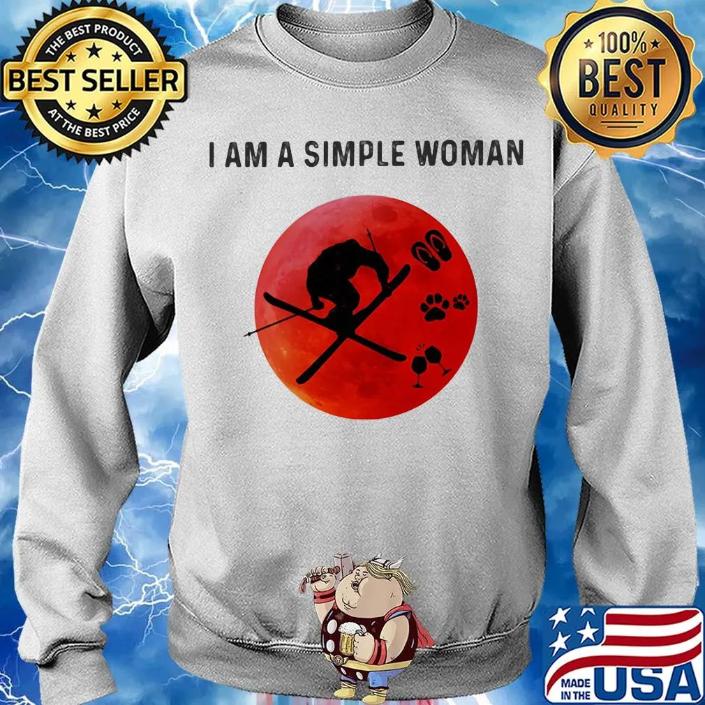 I am a simple woman skiing paw wine s Sweater