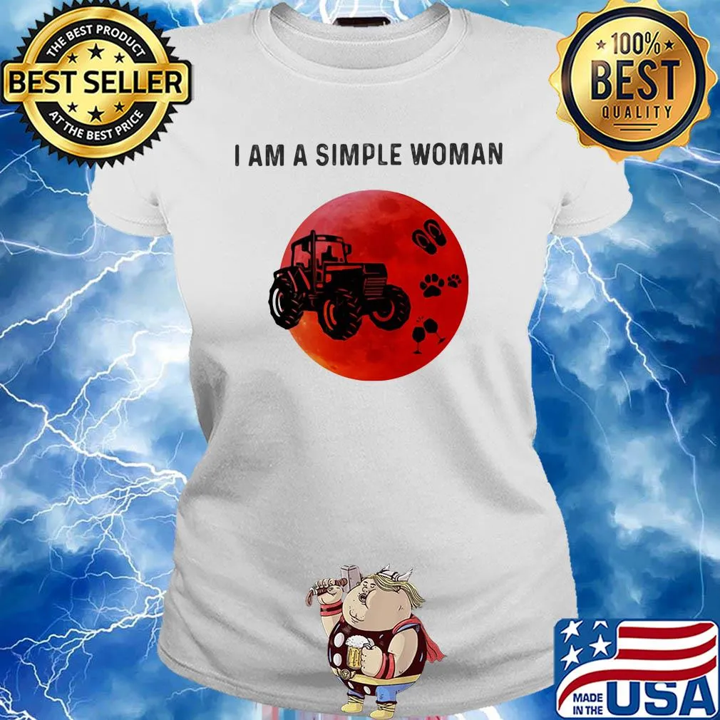I am a simple woman trucker paw wine s Ladies tee