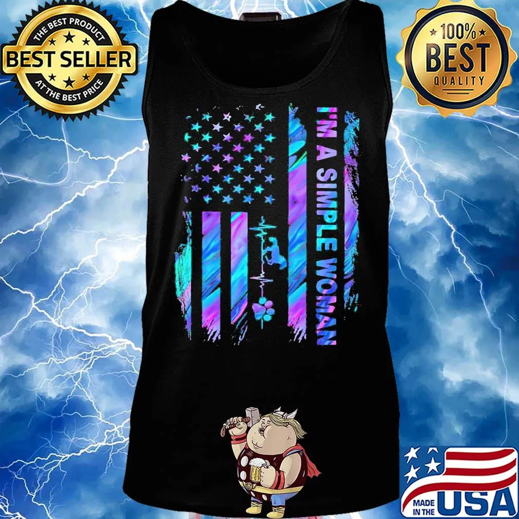 I'm a simple woman horse american flag heartbeat s Tank top