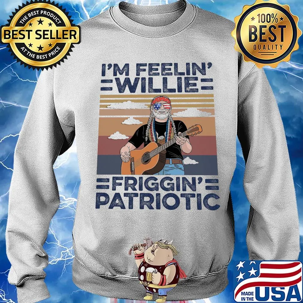 I'm feelin' willie friggin' patriotic guitar vintage s Sweater