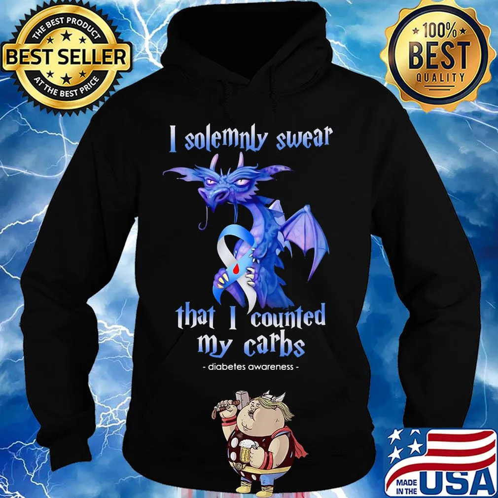 I solemnly swear that I counted my carbs diabetes awareness dragon s Hoodie
