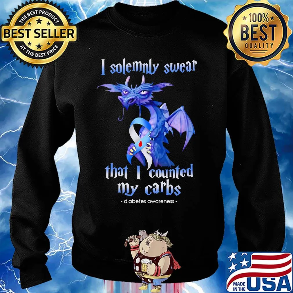 I solemnly swear that I counted my carbs diabetes awareness dragon s Sweater