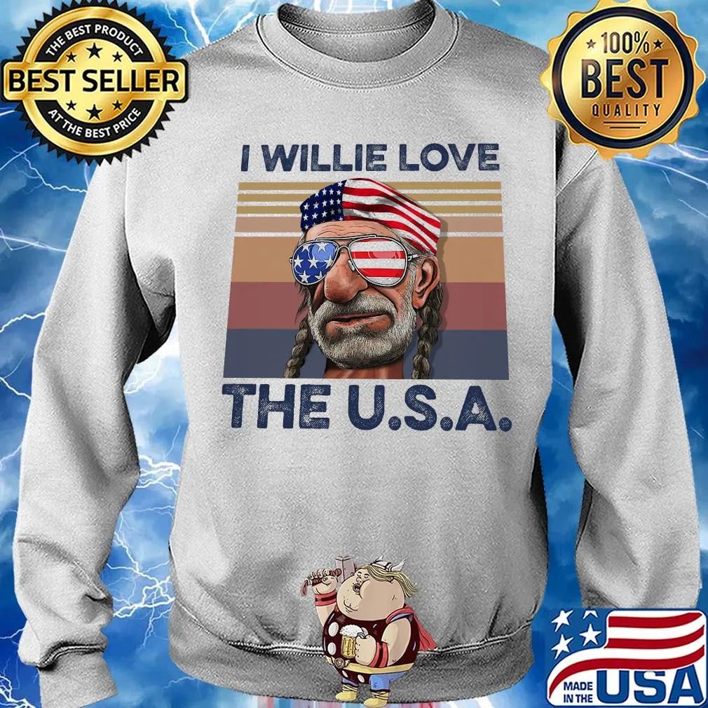 I willie love the USA American flag veteran Independence Day vintage s Sweater